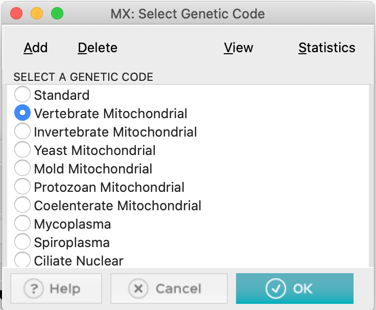 Select genetic code