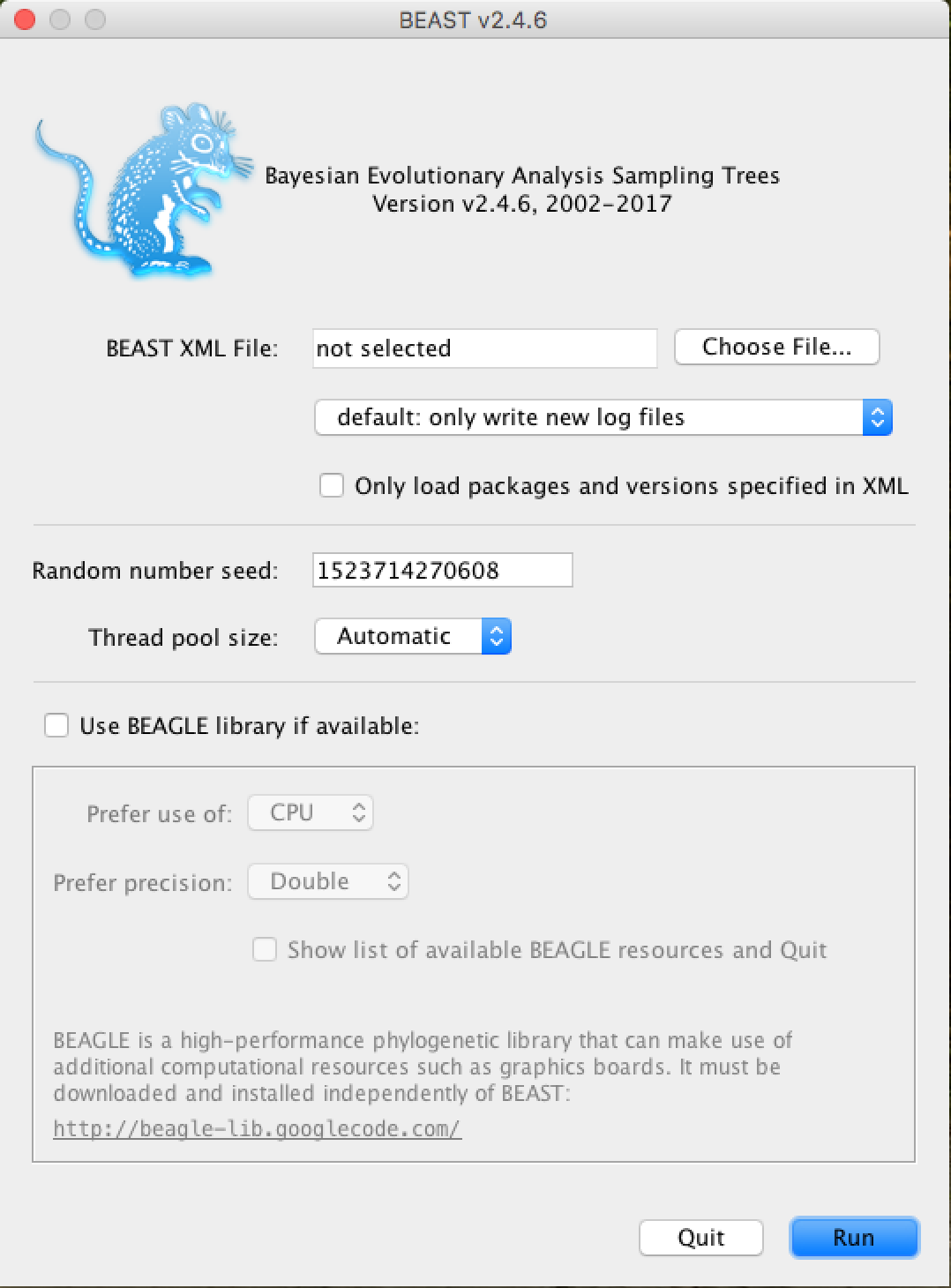 BEAST2 Main Window