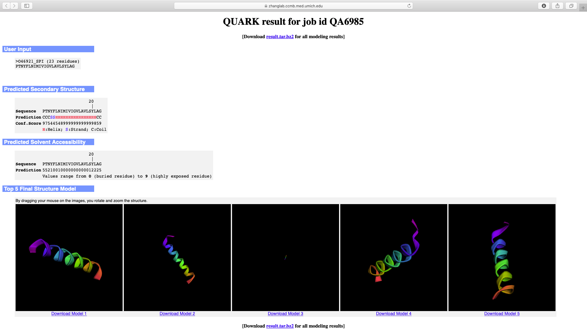 Página com resultados do Quark